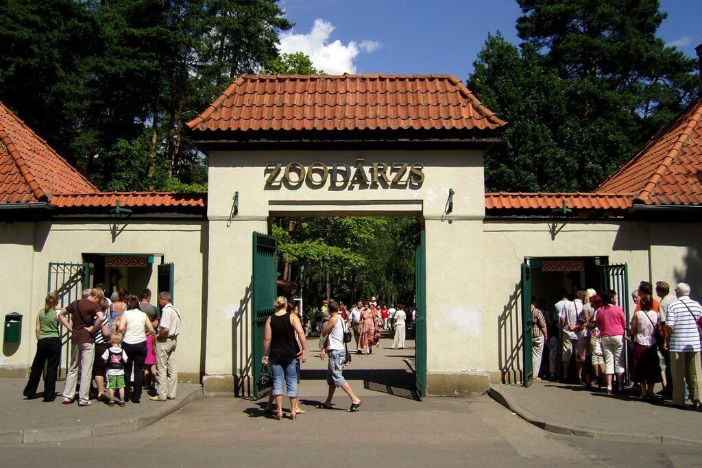 Очередь на входе в зоопарк.
