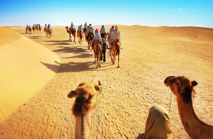 Пустыня Сахара в Тунисе.